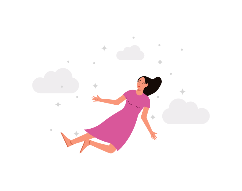 Floating woman illustration